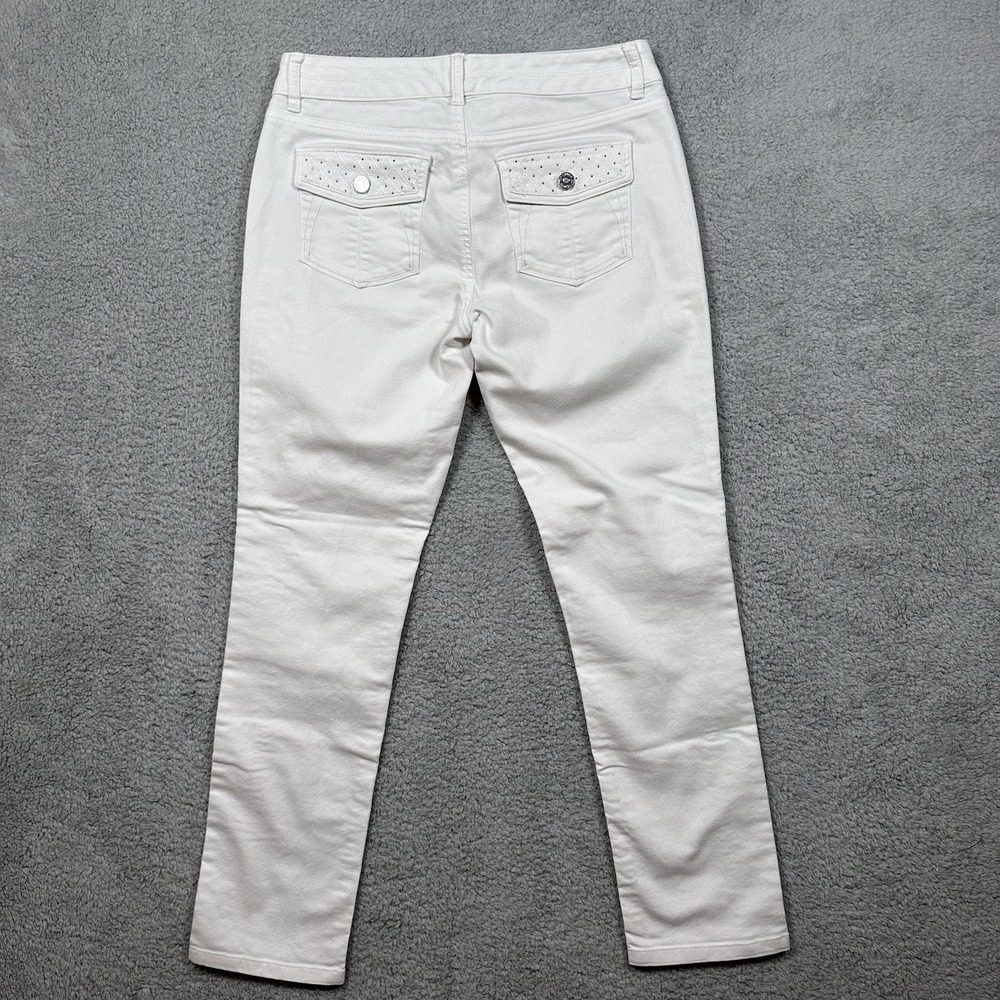 White House Black Market WHBM Women Size 6R Slim Ankle Jeans Embroidered - Picture 10 of 13